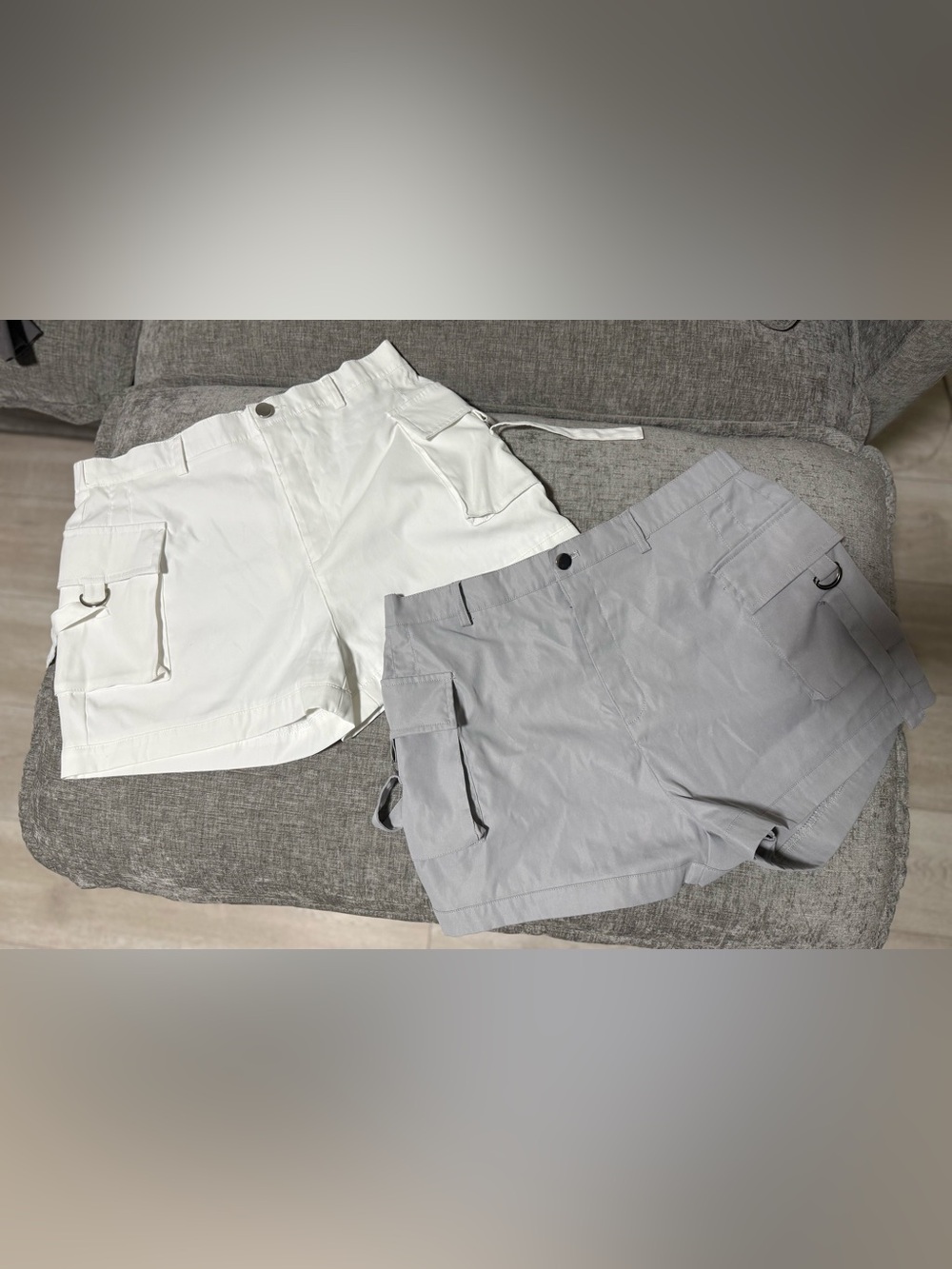 Cargo Shorts White & Light Gray Bundle | XL
